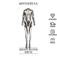 Thierry Mugler Mugler 拼接绢网连体紧身衣P00755121 银色