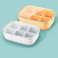 派莱斯（PLYS）冰块模具 方块冰格带盖制冰盒食品级家用冰箱制冰储存冻冰块神器 浅蓝色+桔黄色