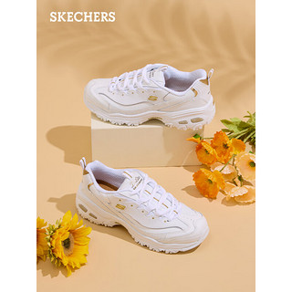 SKECHERS 斯凯奇 D'LITES系列时尚绑带厚底增高11931 白色/金色/WGD 38