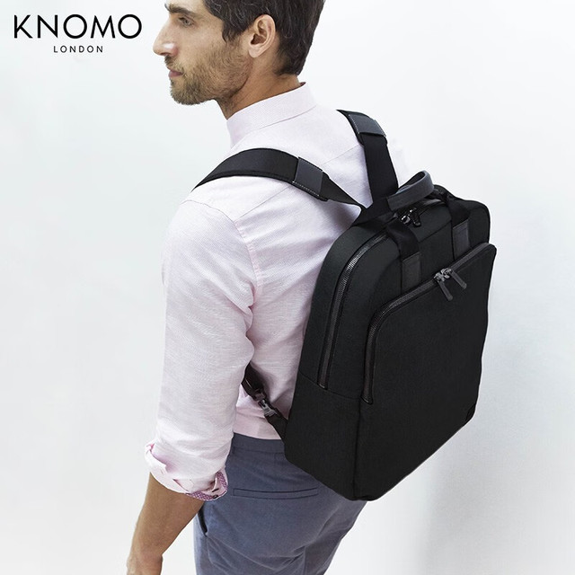 KNOMO 英国James潮牌公文包手提包双肩包商务男士背包出差出行上班通勤 黑色