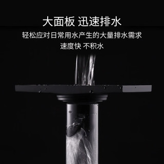 潜水艇（Submarine）长条淋浴地漏 黄铜烤漆黑色地漏卫生间防臭大排量地漏 BTKC50-30 8*20cm长条地漏