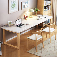 聚林鸟大书桌全实木现代简约双人学习桌卧室家用电脑桌客厅办公桌工作台 单桌 100*60*75cm