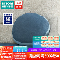 NITORI宜得利家居新款夏季凉感加厚沙发抱枕强冷感圆形舒柔抱枕 深海蓝 40R