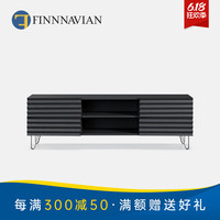 芬·纳维亚 FINNNAVIAN芬纳维亚 新品 意式现代全实木电视柜 Fern胡桃木储物柜电视柜 典雅黑 2.2m