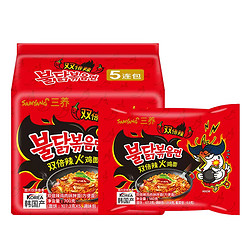 SAMYANG 三养 核弹火鸡面双倍辣拉面140g*5袋韩国超辣方便面速食拌面