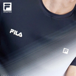 斐乐（FILA）官方男子短袖T恤2023夏季新款满印基础简约运动健身上衣男士 满印一-ZA 165/88A/S