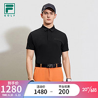 斐乐FILA GOLF × McLAREN迈凯伦联名系列菁英POLO衫男子高尔夫上衣 深黑-BK 175/96A/L