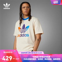 adidas阿迪达斯官方三叶草男装夏季OVERSIZED运动上衣圆领短袖T恤 奇妙白 XS