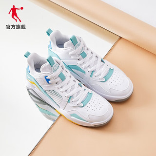 乔丹QIAODAN男子板鞋运动鞋高帮板鞋 乔丹白天青色 45