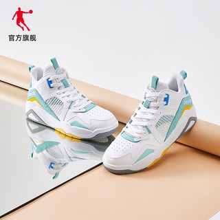 乔丹QIAODAN男子板鞋运动鞋高帮板鞋 乔丹白天青色 45