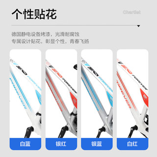 永久山地自行车镁合金内走线车架20英寸禧玛诺21级变速前后碟刹男女式青少年学生儿童城市休闲单车 闪亮银红