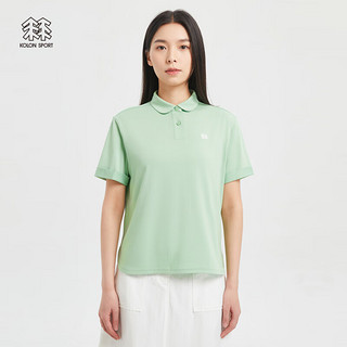 KOLON SPORT/可隆环保POLO衫 刘诗诗同款 女子户外运动有机棉基本款短袖T恤 LKPT3MT728-JA 翠绿 170/L