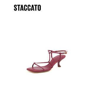 STACCATO 思加图 2023夏季新款荆棘鞋高跟凉鞋罗马凉鞋女EI104BL3 深紫 36