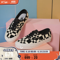 VANS范斯官方 Authentic 44 DX不规则棋盘格安纳海姆男鞋女鞋板鞋 黑色/白色 34.5