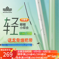 HANDING 汉鼎 鱼竿速战极超轻超硬调鲫鱼竿台钓竿黑坑轻量竿综合手竿鱼竿台钓竿 速战极3.9米+竿稍