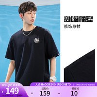 安踏(ANTA)安踏摩托印花短袖t恤男女2023新款宽松情侣上衣 基础黑-机车-6 3XL/男190