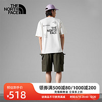 北面（The North Face）UE男全棉重磅印花logo短袖T恤23夏季新款7WFJ N3N/白色 XL/180