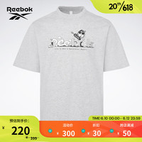 Reebok 锐步 官方2023夏季男女TEE经典复古针织短袖T恤23RMS409U 灰色 A/2XL