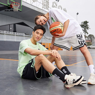 KELME/卡尔美 针织短裤男2023夏季新款透气舒适篮球潮流宽松运动裤 光亮白 2XL
