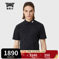 PXG高尔夫服装男士短袖T恤 夏季新品golf男子吸汗速干运动短袖polo衫 PHMPM223721 黑色 M
