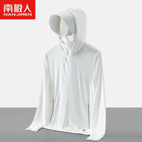南极人(Nanjiren)防晒衣男女情侣款UPF50+帽檐遮阳皮肤风衣HLZ2366男白色M