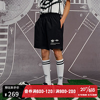 茵宝（Umbro） X SUWUKOU联名运动短裤男2023新款宽松潮流休闲五分裤 凝眸黑  S