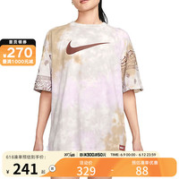 耐克(NIKE)yysports NIKE耐克短袖女夏季新款透气大勾扎染印花圆领运动T恤 FJ7731-030 XS