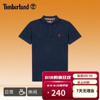 Timberland添柏岚t恤男士上衣春夏新款运动户外宽松透气商务POLO短袖 A2EPM433/蓝色 S/170