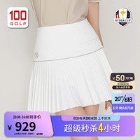RYDER CUP莱德杯高尔夫服装女装短裙23夏季新品时尚百褶防走光运动女裙新 白色 XS