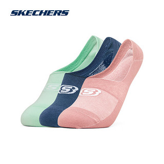 SKECHERS 斯凯奇 缤纷休闲系列男女LOGO船袜L222U018 024H S