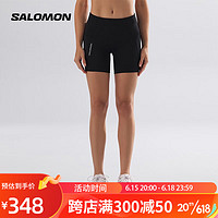 萨洛蒙（Salomon）女款 运动户外轻便压缩包裹紧身跑步短裤 CROSS RUN SHORT TIGHT 深黑色 C20393 XS