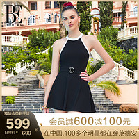 88VIP：BALNEAIRE 范德安 BE范德安小黑裙系列裙式连体泳衣挂脖高腰科技塑身显瘦2023新品