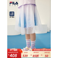 FILA斐乐童装儿童短裙2023夏季新款女大童时尚印花透气针织半身裙 满印一-ZA 140