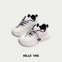 温小影(HELLO YING)童鞋透气网面儿童运动鞋2023夏季新款男童网鞋子女童老爹鞋 黑色(双网) 36码内长21.5cm