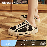 FILA FUSION 欧阳娜娜同款FILA FUSION斐乐潮牌一脚蹬情侣帆布鞋春秋运动板鞋