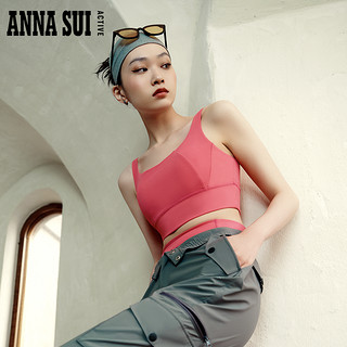 ANNA SUI 棉花糖系列POP 双面磨毛弹力中长款运动内衣3A抗菌美背