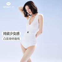 AquaPlay泡温泉连体泳衣女2023新款性感显瘦遮肚游泳衣速干冲浪服