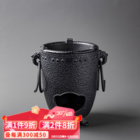容山堂 老铁壶泡茶壶铸铁烧水壶提梁老白茶家用电陶炉煮茶壶 双耳铸铁炭炉-贺兰