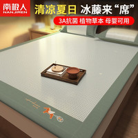 南极人(NanJiren)A类母婴级凉席冰丝席三件套1.8x2米婴儿裸睡席子宿舍单人可水洗 床席款-小马宝利-草绿 三件套:180x200凉席+枕套2只