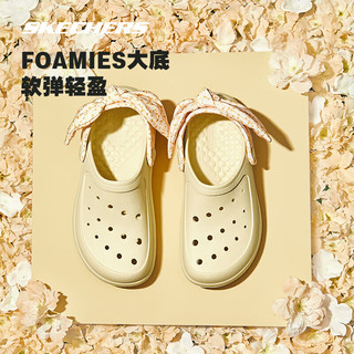 SKECHERS 斯凯奇 春夏季蝴蝶结fafa洞洞鞋女凉拖沙滩鞋拖鞋