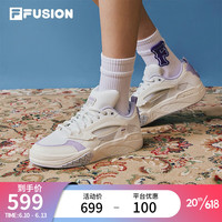 斐乐(FILA)FUSION斐乐潮牌篮球鞋蝙蝠鞋女鞋2023夏低帮休闲板鞋运动鞋 明亮白/石南紫-BP 36.5