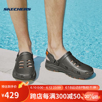 Skechers2023夏季男士凉鞋洞洞鞋沙滩鞋 243108-OLV 橄榄绿 39.5