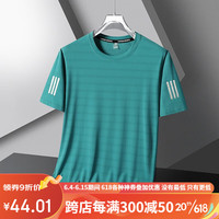 赛琪(SAIQI)短袖t恤男士夏季冰丝速干衣情侣运动 湖蓝 3XL