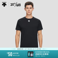 DESCENTE 迪桑特 RUNNING系列 男子 短袖针织衫 D3231RTS44 BK-黑色 L(175/96A)