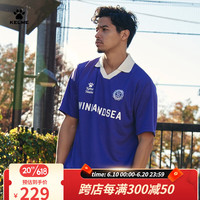 卡尔美(KELME) × WIND AND SEA 潮牌联名款 Blokecore足球短袖POLO衫男翻领T恤 深紫色 XL