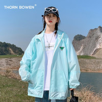 THORN BOWEN户外情侣防晒衣夏季透气轻薄连帽宽松皮肤衣潮流夹克防晒服 绿色 L