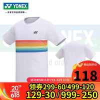 YONEX23年新款尤尼克斯羽毛球服透气速干中国国家队大赛服短袖10512CR 男款115063BCR白色运动短袖 L