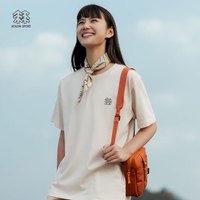  可隆 KOLON SPORT印花T恤 男女同款户外运动徒步露营轻薄短袖 LKRT3MTK52-CR 米白 175/L