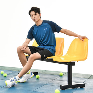 李宁（LI-NING）羽毛球服男女短袖套装夏季速干排球乒羽比赛运动服透气男女同款 AATT003男女同款黑色/荧光黄绿 S
