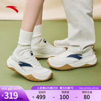 安踏（ANTA）年糕鞋丨复古休闲鞋男女2023夏季新款网面轻便男鞋 象牙白/藏灰蓝-1 8(女39)